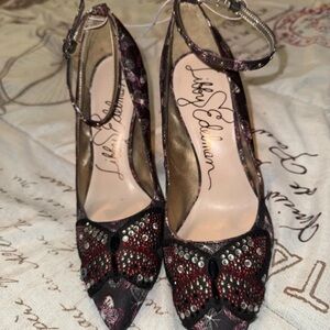 Sam Edelman Black and Red Embellished Heels